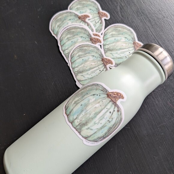 3" Vinyl Sticker decal: Mint Green Kabocha Green Pumpkin Japanese Squash - Picture 3 of 4